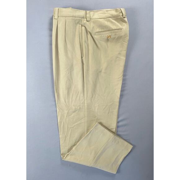 Tommy Bahama Pleated 100% Silk Chino Pants. Beige, Men's Actual 38X30.5. Read. - Picture 1 of 9